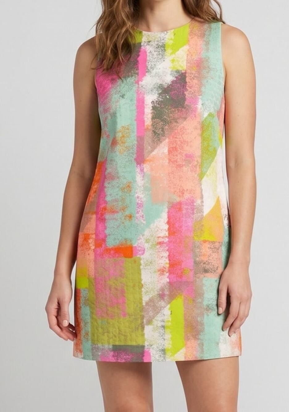 Maggie London Size 10 Sheath Dress Cotton Spandex Sleeveless